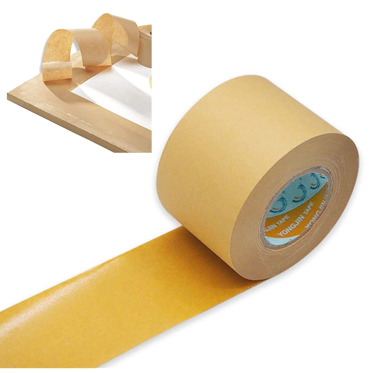 2'' inch (5cm) Wide, 55 Yd (50m) Lenth Self Adhesive Backing Tape Picture Framing Canvas Craft Brown Kraft